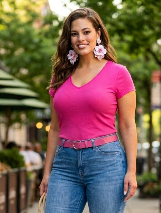 INC International Concepts Tops - INC International Concepts Fuchsia V-Neck Ribbed Tee Size XXL